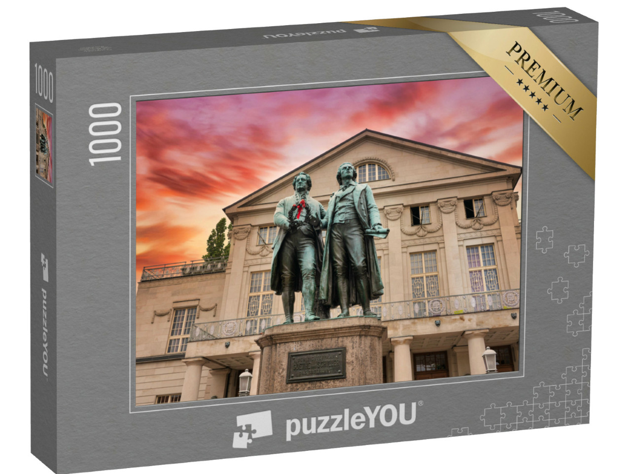 puzzle 1000 dílků „Goethe-Schillerův pomník ve Výmaru, Durynsko, Německo“