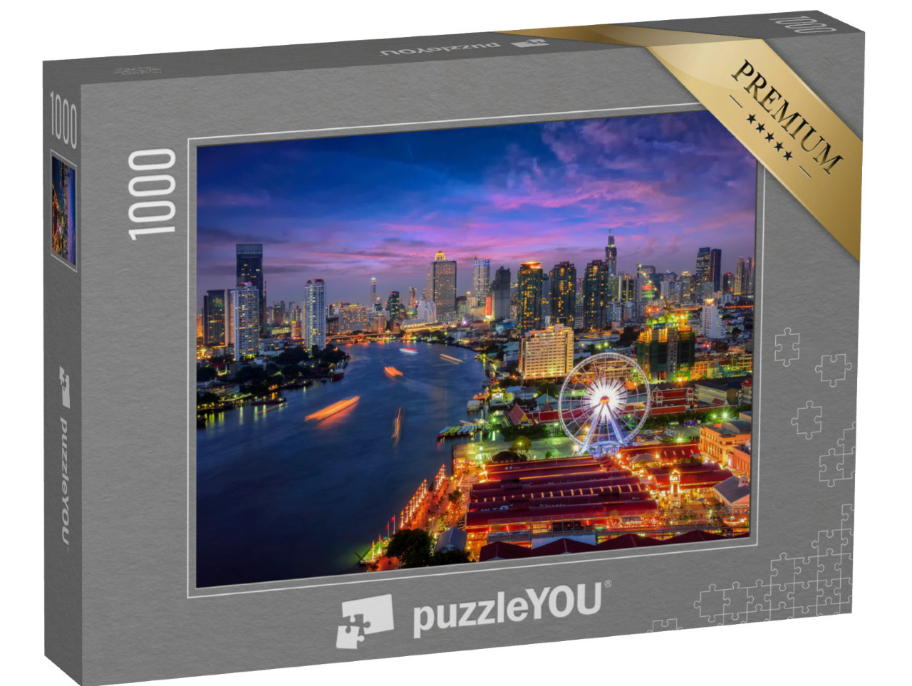 puzzle 1000 dílků „Večerní panorama Bangkoku“