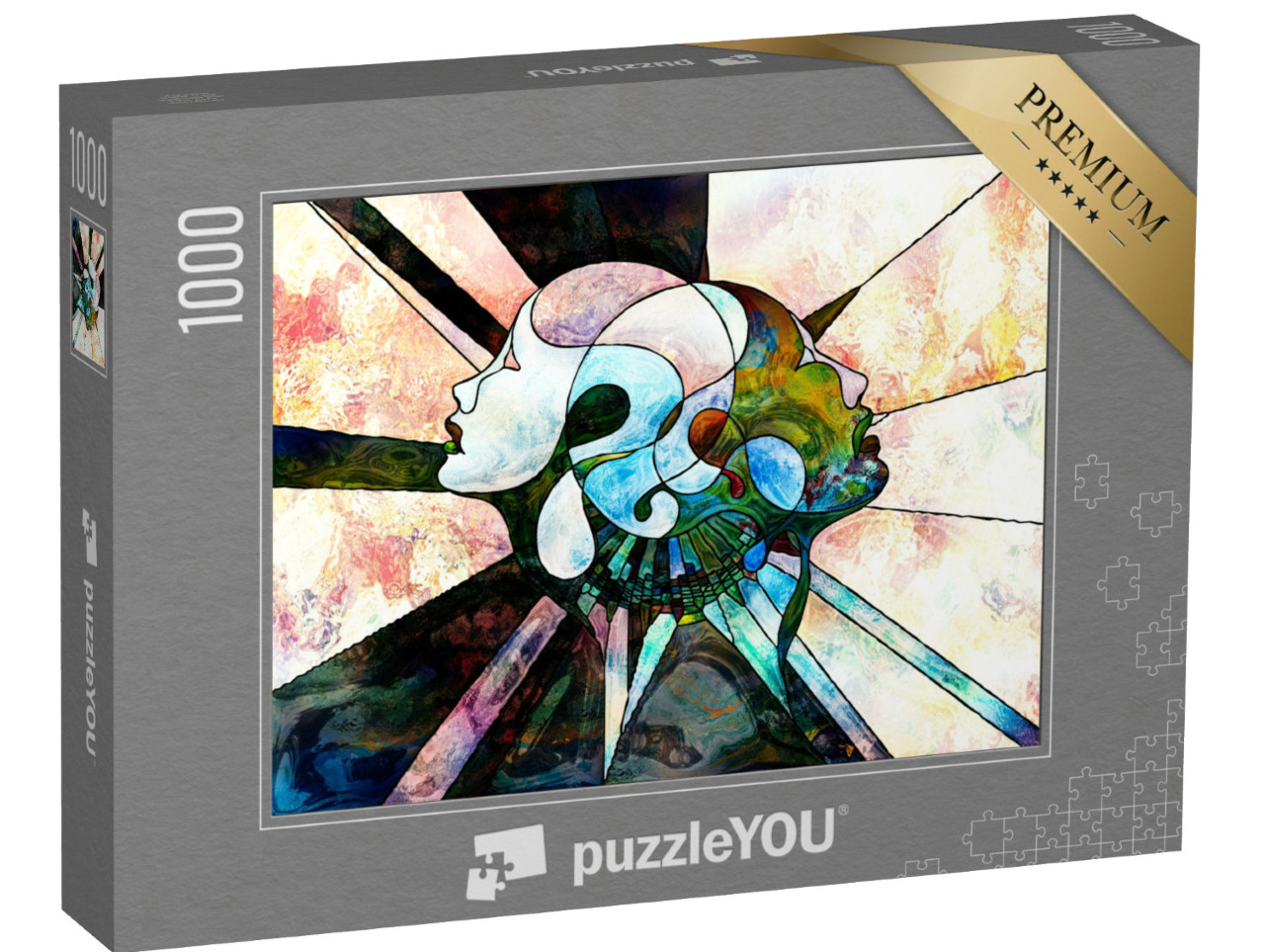 puzzle 1000 dílků „Interakce mezi lidmi: abstraktní vzory a tvary“