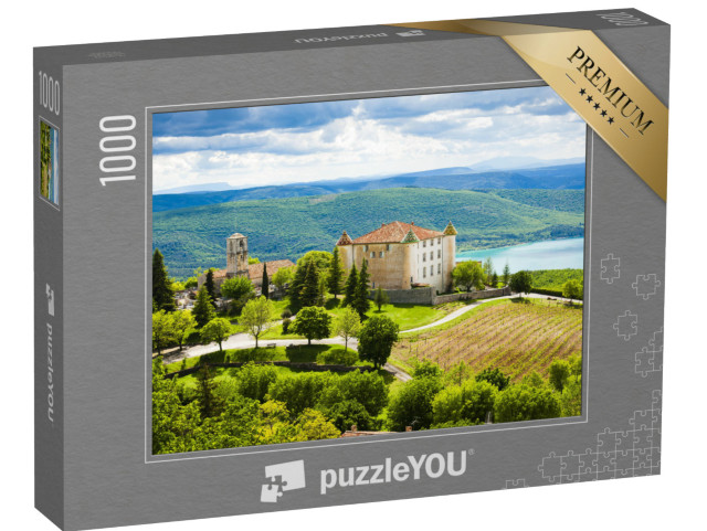 puzzle 1000 dílků „Aiguines a jezero St Croix, departement Var, Provence, Francie“