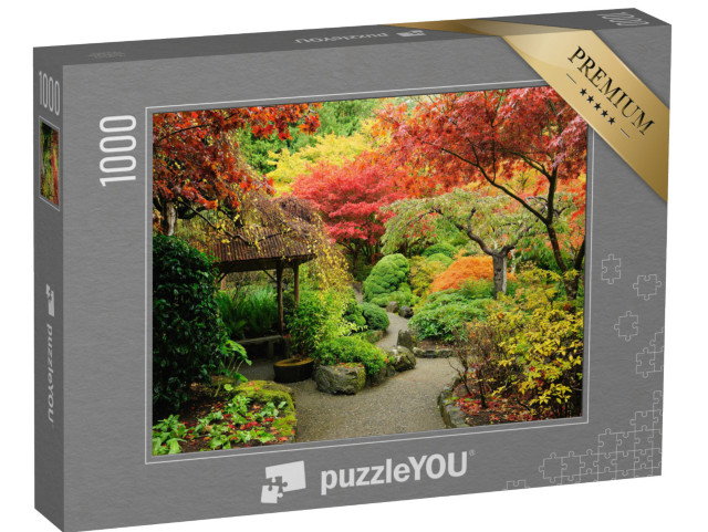 puzzle 1000 dílků „Podzimní japonská zahrada na ostrově Vancouver, Kanada“