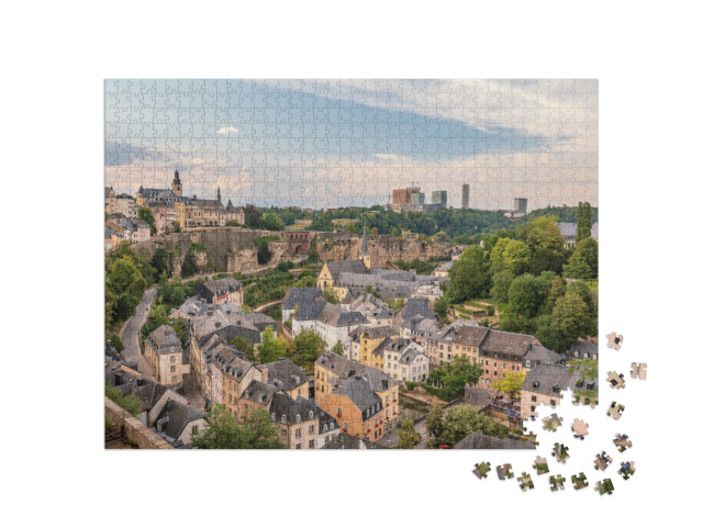 puzzle 1000 dílků „Čtvrť Grund v Lucemburku“