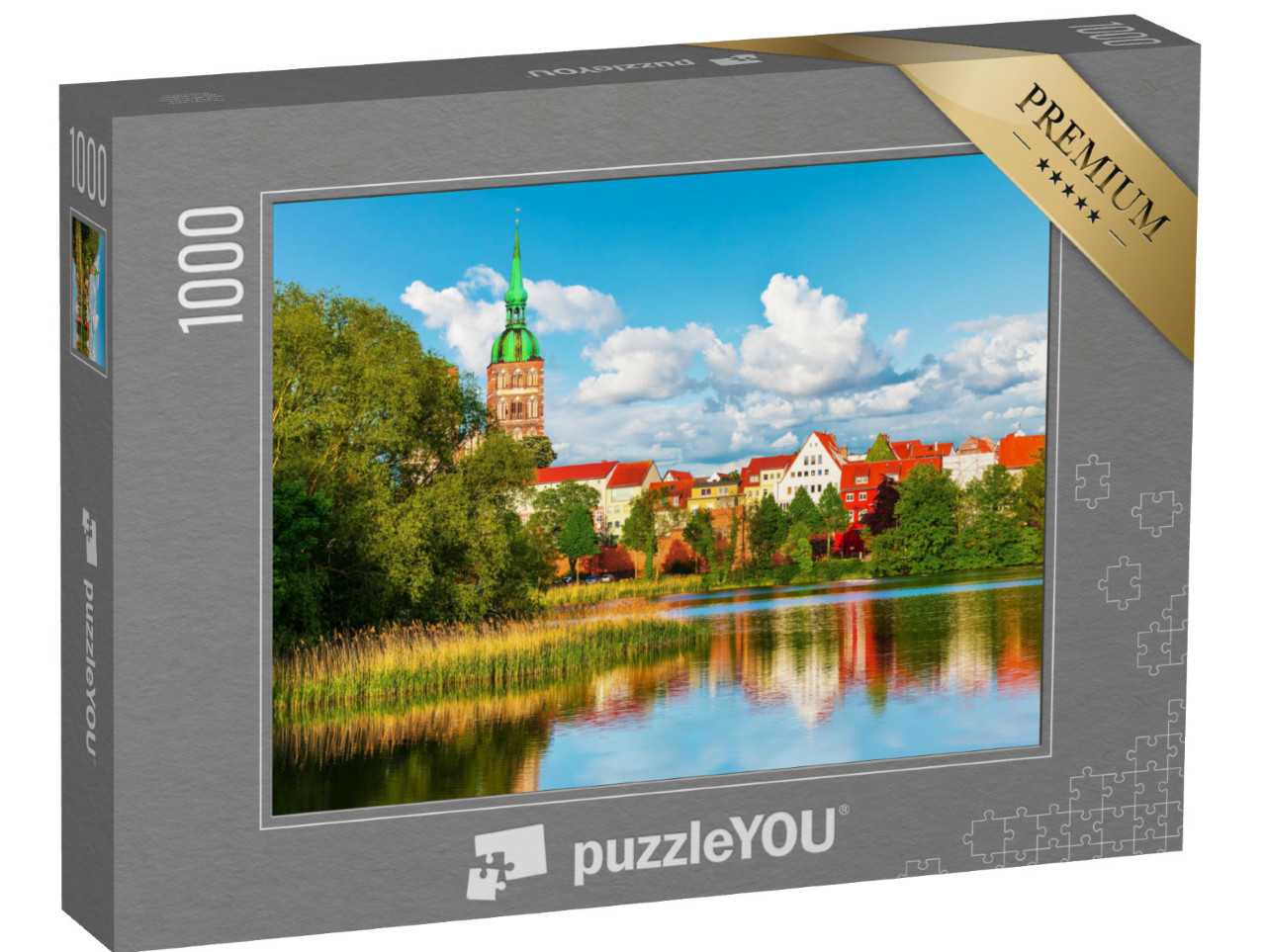 puzzle 1000 dílků „Letní panorama Stralsundu, Meklenbursko-Přední Pomořansko“