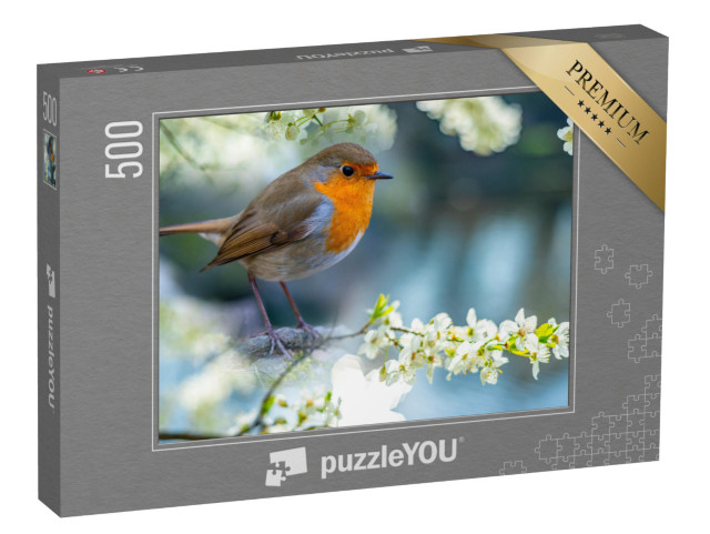 puzzle 500 dílků „Robin na bíle kvetoucí větvi“