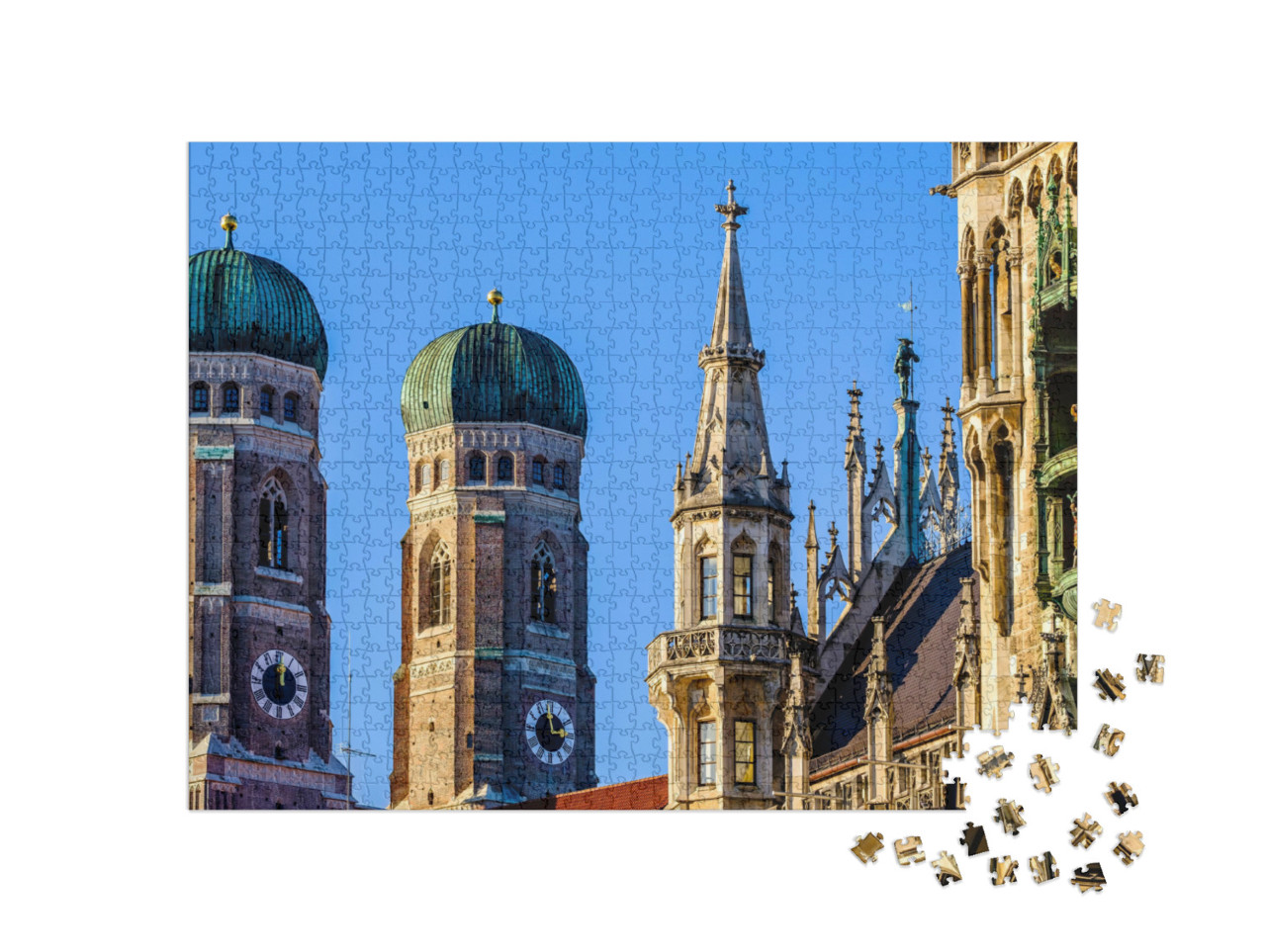 puzzle 1000 dílků „Liebfrauenkirche: Mnichovský dóm, Německo“
