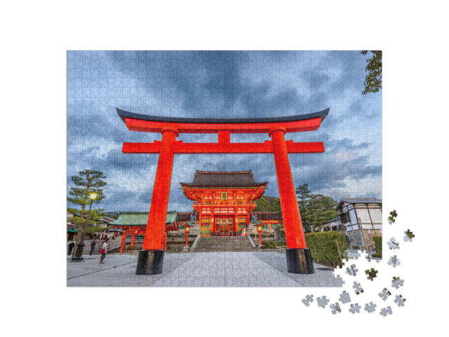 puzzle 1000 dílků „Svatyně Fušimi Inari v Kjótu, Japonsko“