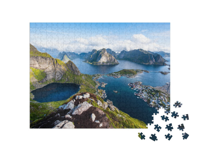 puzzle 500 dílků „Pohled na úchvatné hory na Lofotách, Norsko“