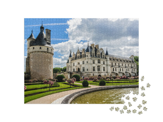 puzzle 1000 dílků „Zámek Chenonceau na řece Cher, Francie“