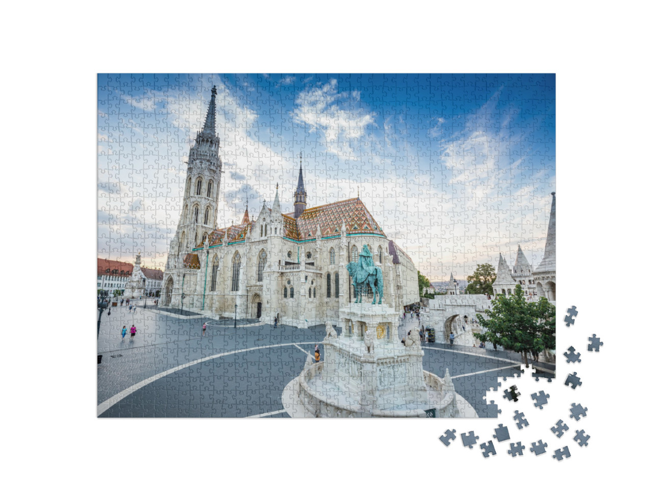 puzzle 1000 dílků „Rybářská bašta a Matyášův kostel v Budapešti, Maďarsko“