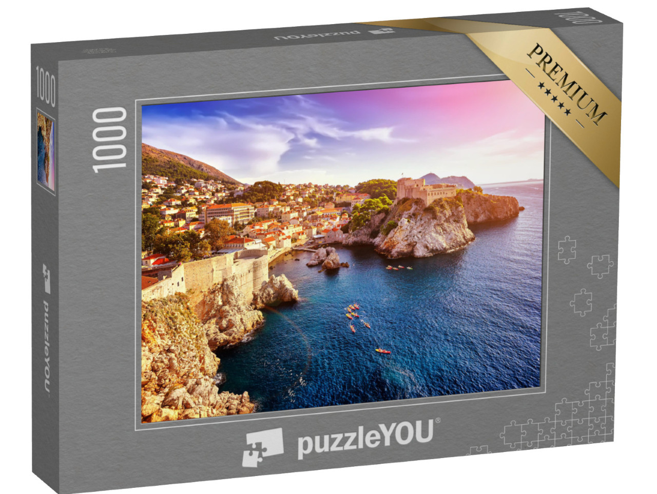 puzzle 1000 dílků „Pevnosti Lovrijenac a Bokar v Dubrovníku, Chorvatsko“