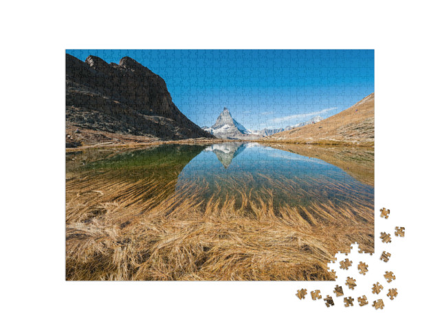 puzzle 1000 dílků „Odraz Matterhornu, Švýcarské Alpy“