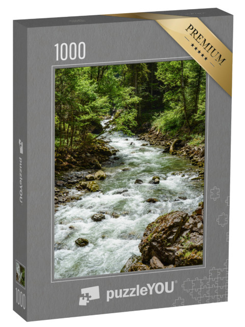 puzzle 1000 dílků „Divoká řeka v soutěsce Breitachklamm, Bavorsko, Německo“