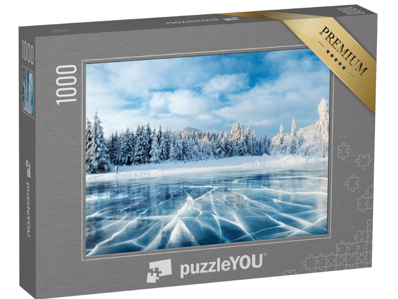 puzzle 1000 dílků „Trhliny na hladině zamrzlého jezera“