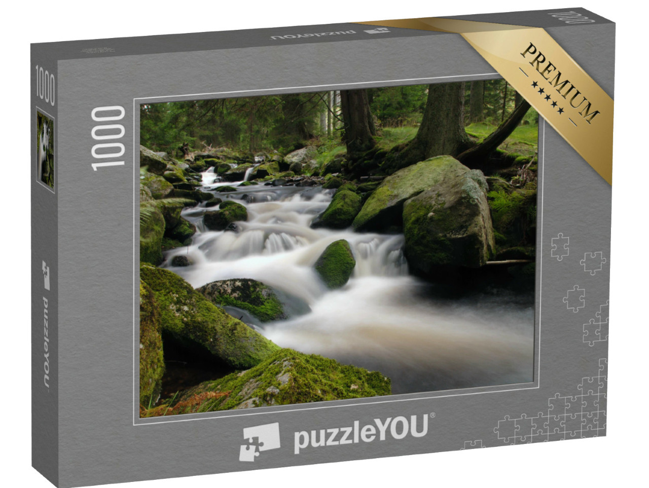 puzzle 1000 dílků „Horský potok s kameny, Česká republika“