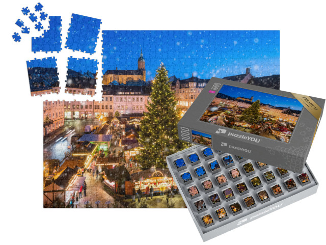 SMART SORTED® | Puzzle 1000 dílků „Vánoční trh v Annaberg-Buchholz v Krušných horách, Sasko“