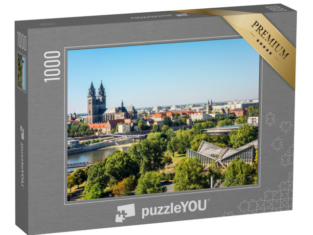 puzzle 1000 dílků „Pohled z Magdeburgu, Sasko-Anhaltsko, Německo“