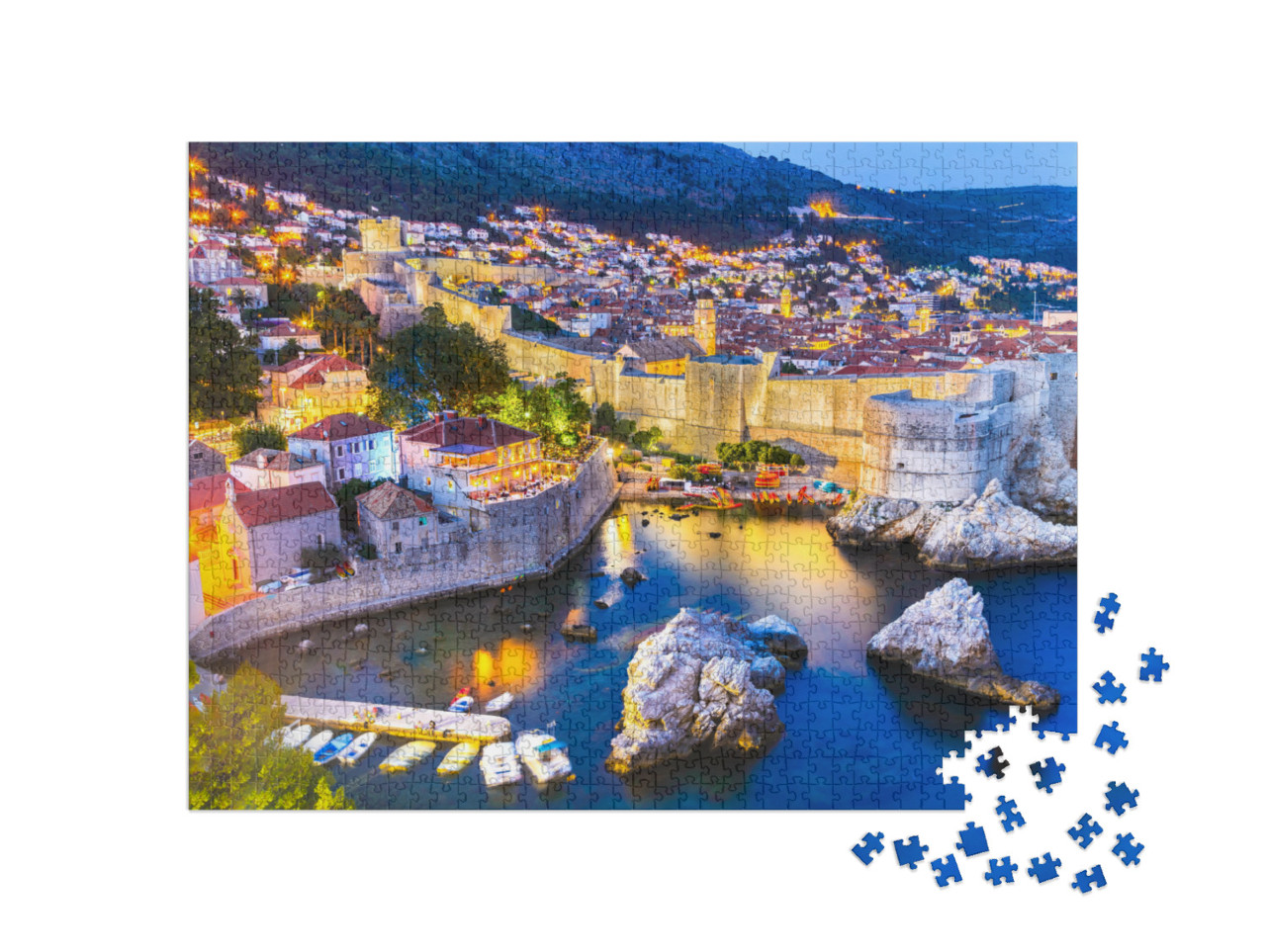 puzzle 1000 dílků „Úchvatný soumrak nad Dubrovníkem, Chorvatsko“