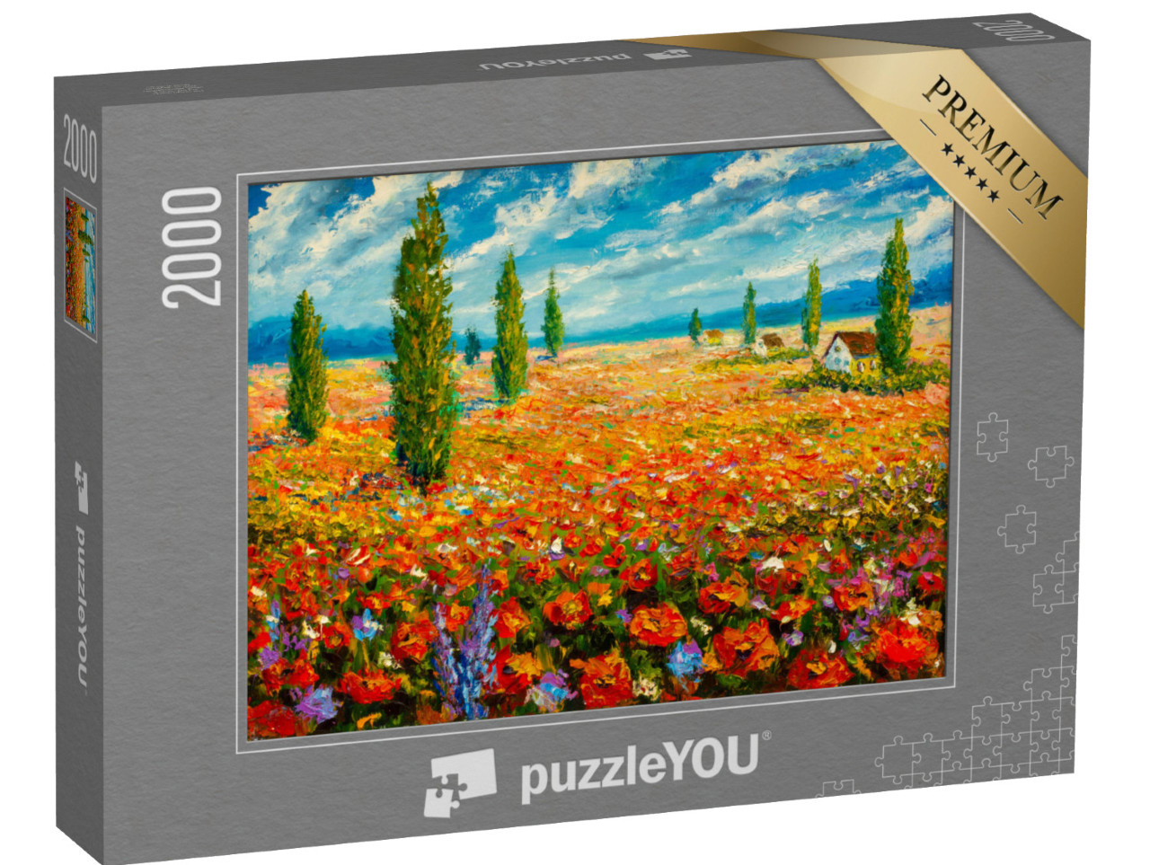 puzzle 2000 dílků „Olejomalba květinové louky, Claude Monet“