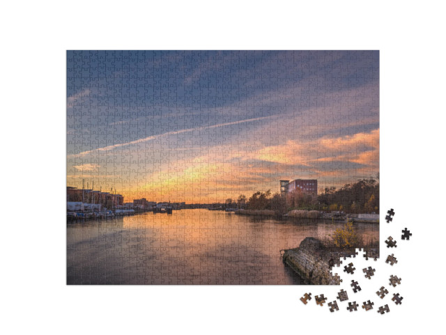 puzzle 1000 dílků „Svítání v Kielu, Šlesvicko-Holštýnsko, Německo“