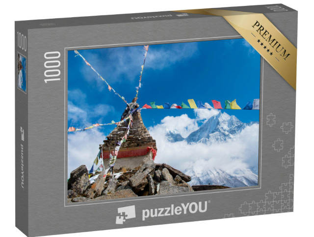 puzzle 1000 dílků „Buddhistická stúpa v horách, oblast Everestu, Nepál, Himálaj“