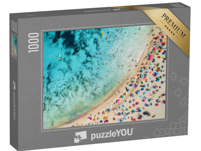 puzzle 1000 dílků „Pohled na život na pláži z ptačí perspektivy“