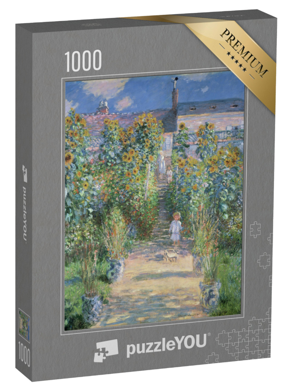 puzzle 1000 dílků „Umělcova zahrada ve Vetheuil, Claude Monet 1880“