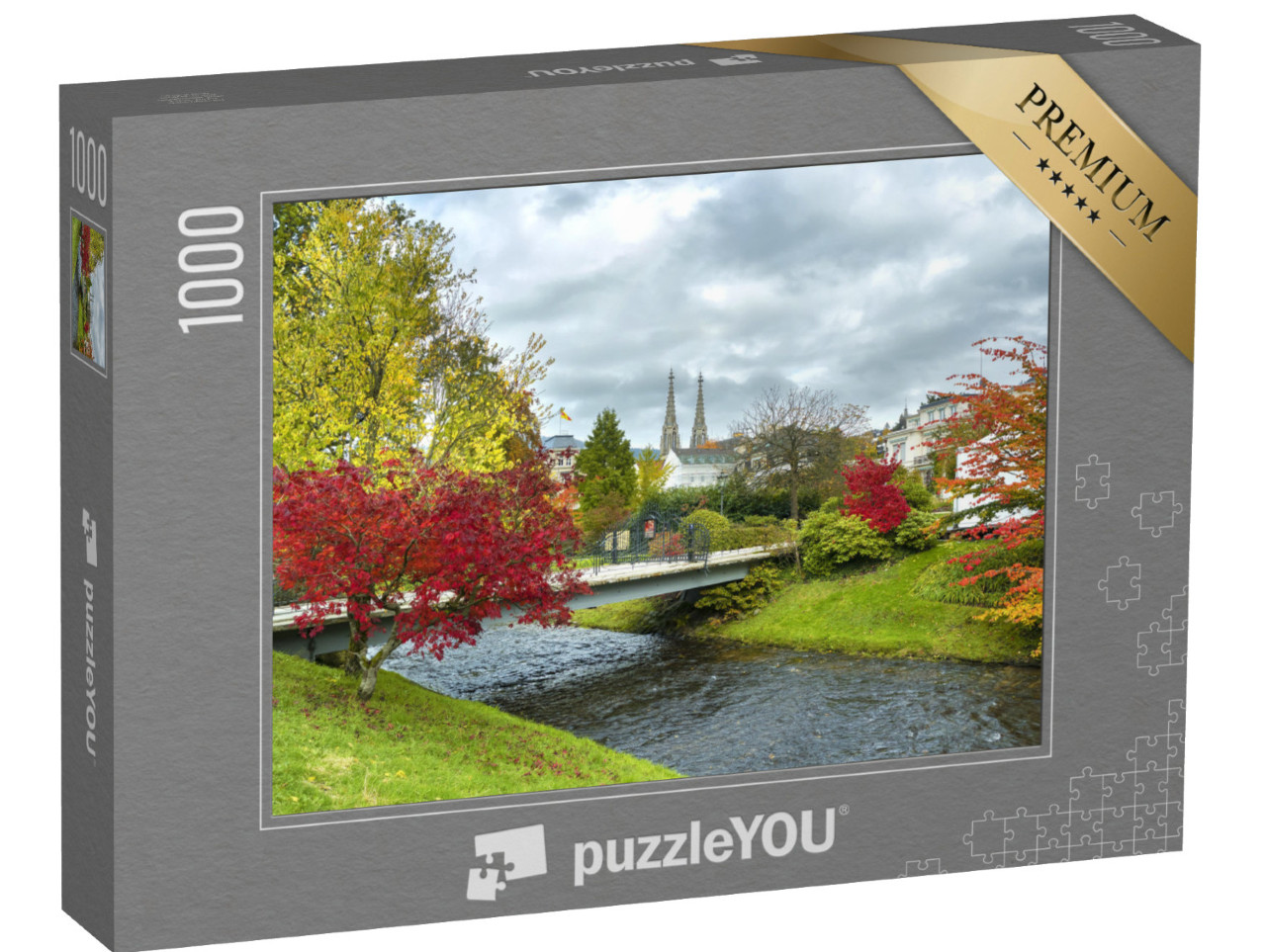 puzzle 1000 dílků „Krásná podzimní krajina v Baden-Badenu, Německo“