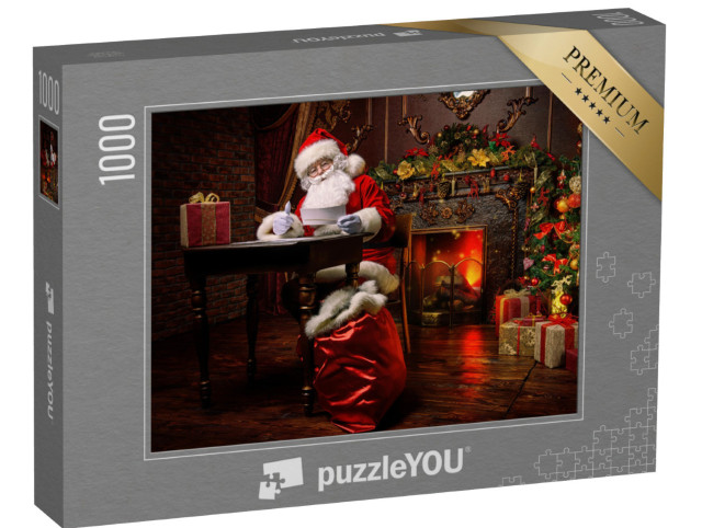 puzzle 1000 dílků „Ježíšek se připravuje na Vánoce, seznam přání“