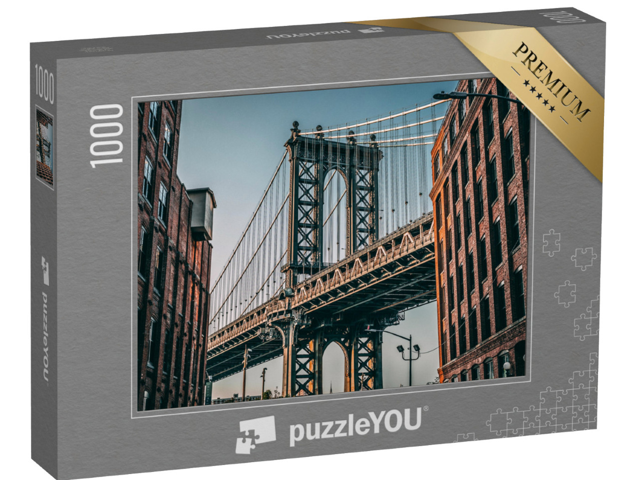 puzzle 1000 dílků „Manhattanský most očima Brooklynu, New York“