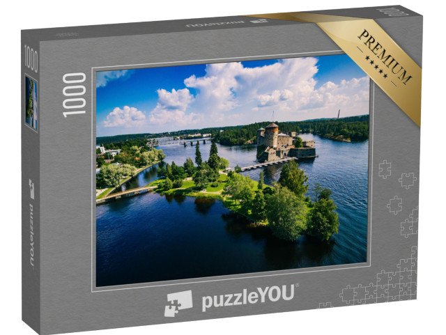 puzzle 1000 dílků „Krásný záběr krajiny hradu Olavinlinna v Savonlinně, Finsko“