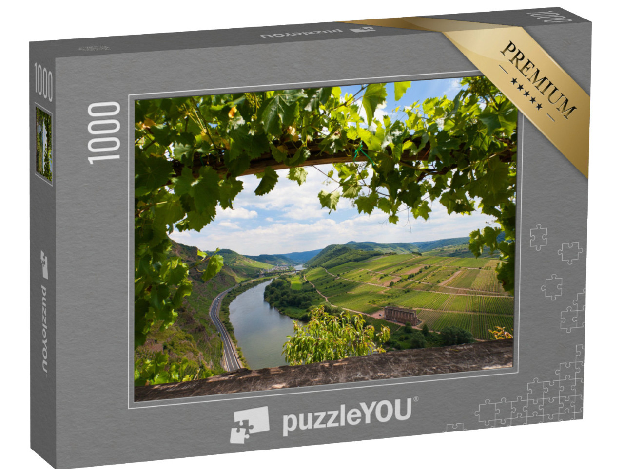 puzzle 1000 dílků „Panoramatický pohled na údolí Mosely v Německu“