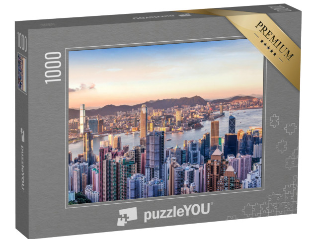 puzzle 1000 dílků „Přístav Victoria Harbour s výhledem na Victoria Peak, Hongkong“