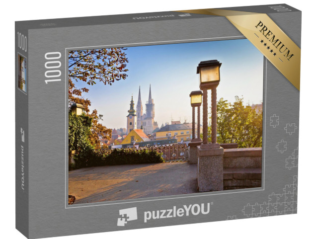 puzzle 1000 dílků „Záhřebské věže při východu slunce, Chorvatsko“