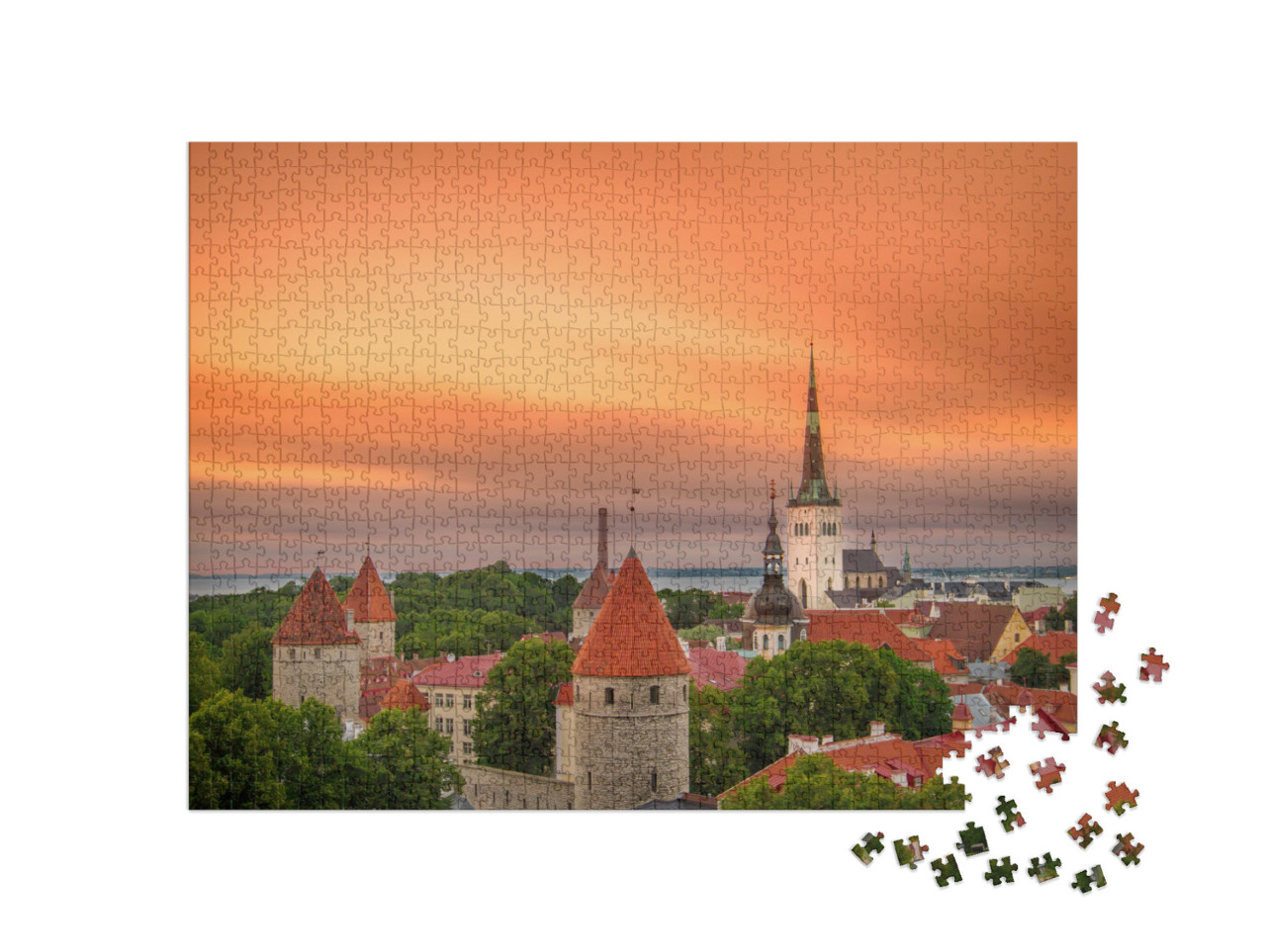 puzzle 1000 dílků „Ikonický pohled na estonský Tallinn“