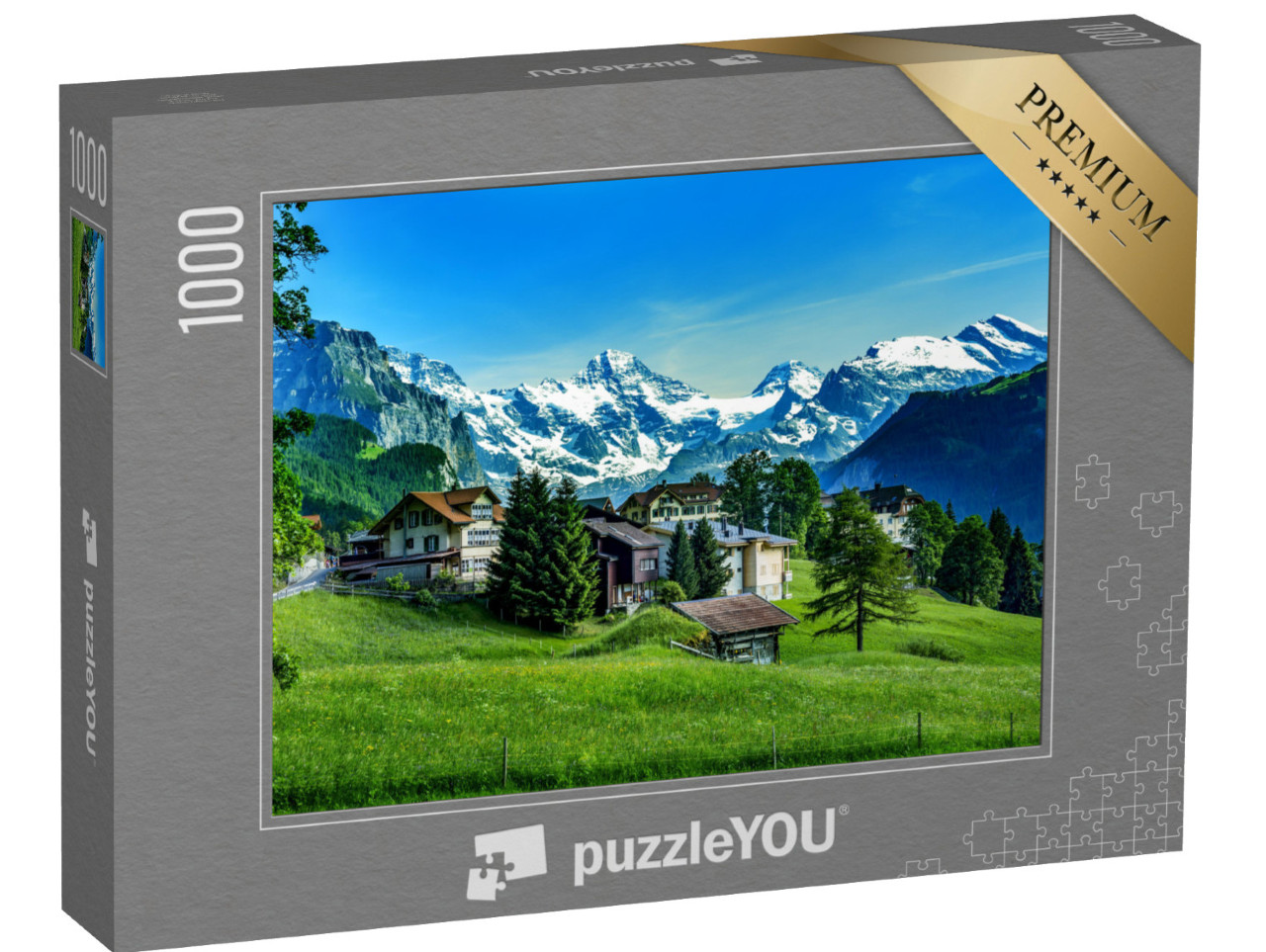 puzzle 1000 dílků „Švýcarské Alpy s Jungfraujochem“