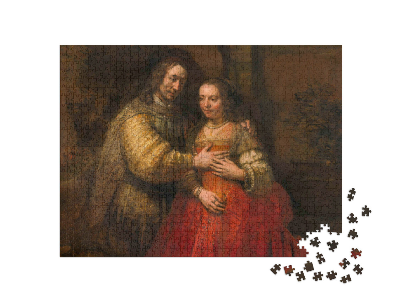 puzzle 1000 dílků „Rembrandt - Isaac a Rebeka“