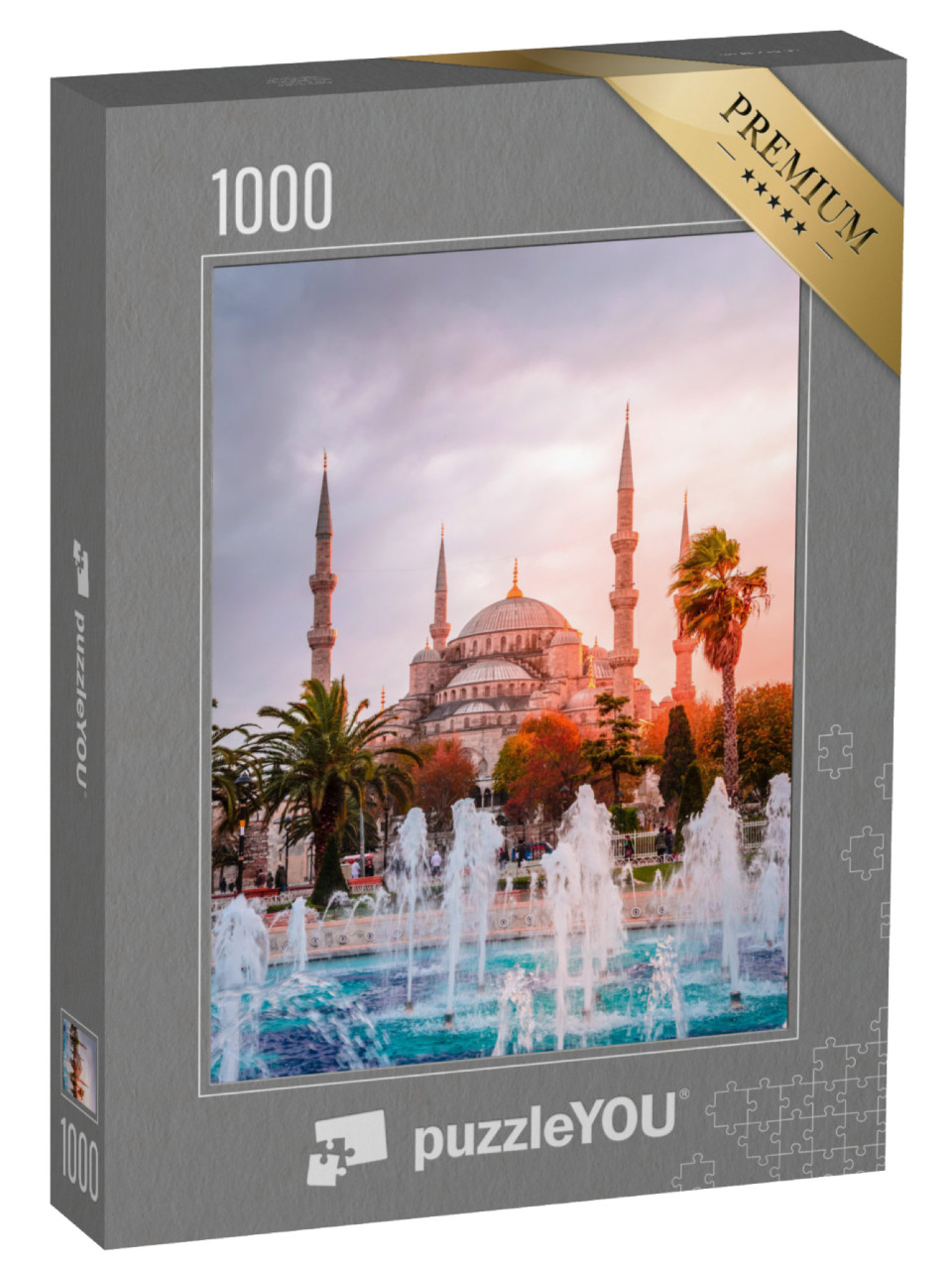 puzzle 1000 dílků „Modrá mešita při západu slunce, Istanbul, Turecko“