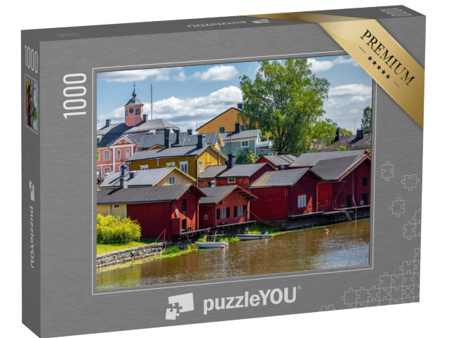 puzzle 1000 dílků „Dřevěné domy ve starém centru města Porvoo, Finsko“