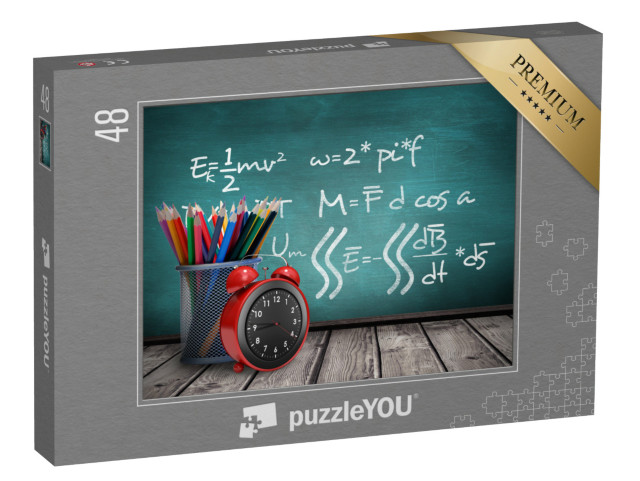puzzle 48 dílků „Školní potřeby a tabule“