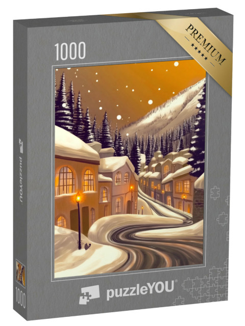 puzzle 1000 dílků „Barvy vánoční noci“