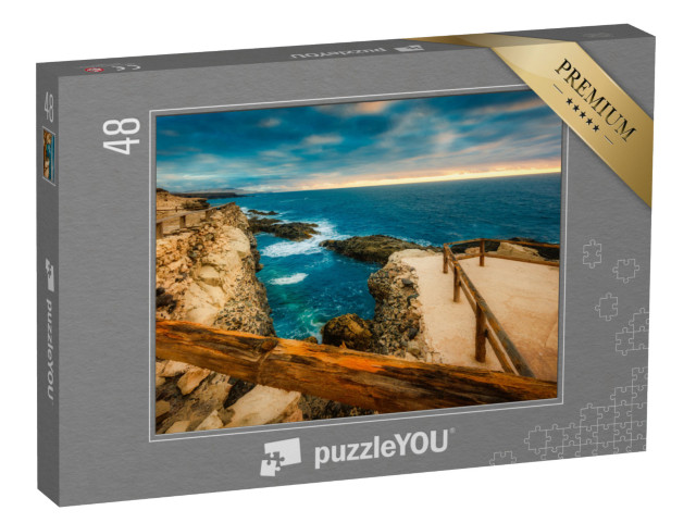puzzle 48 dílků „Pláž Ajuy Fuerteventura při západu slunce“