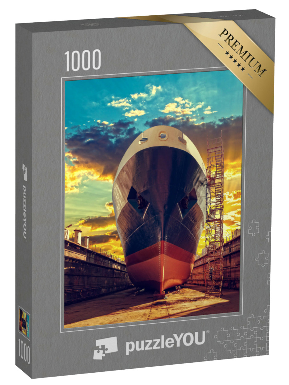 puzzle 1000 dílků „Loď v suchém doku loděnice“