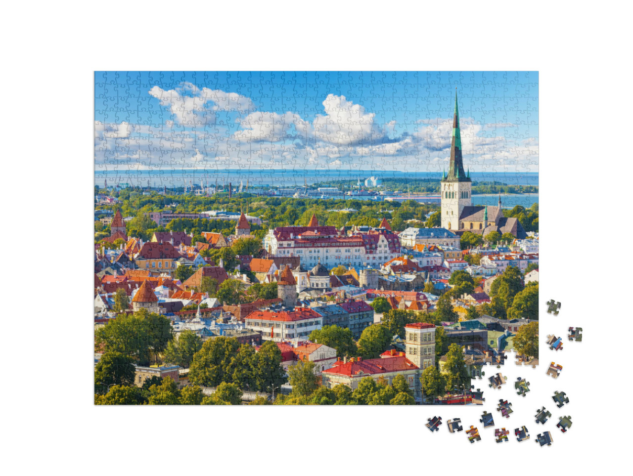 puzzle 1000 dílků „Panorama Starého města v Tallinnu, Estonsko“