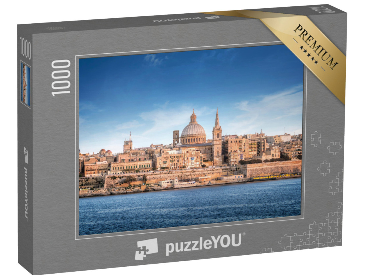 puzzle 1000 dílků „Panorama Valletty s katedrálou svatého Pavla“