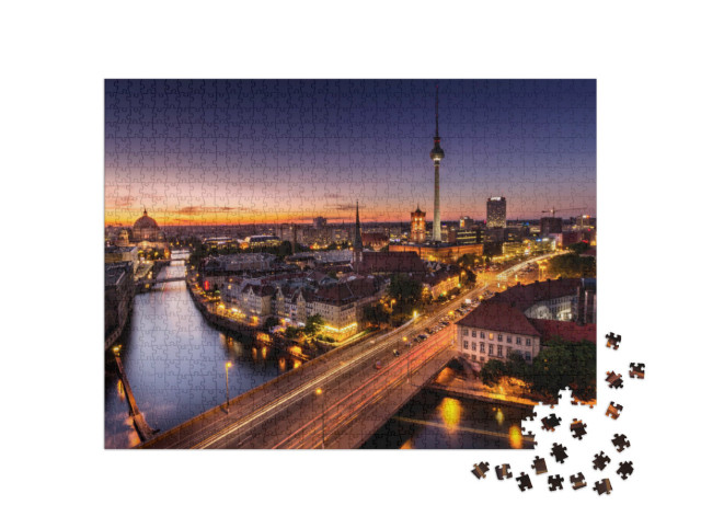 puzzle 1000 dílků „Berlín krátce po západu slunce, Německo“