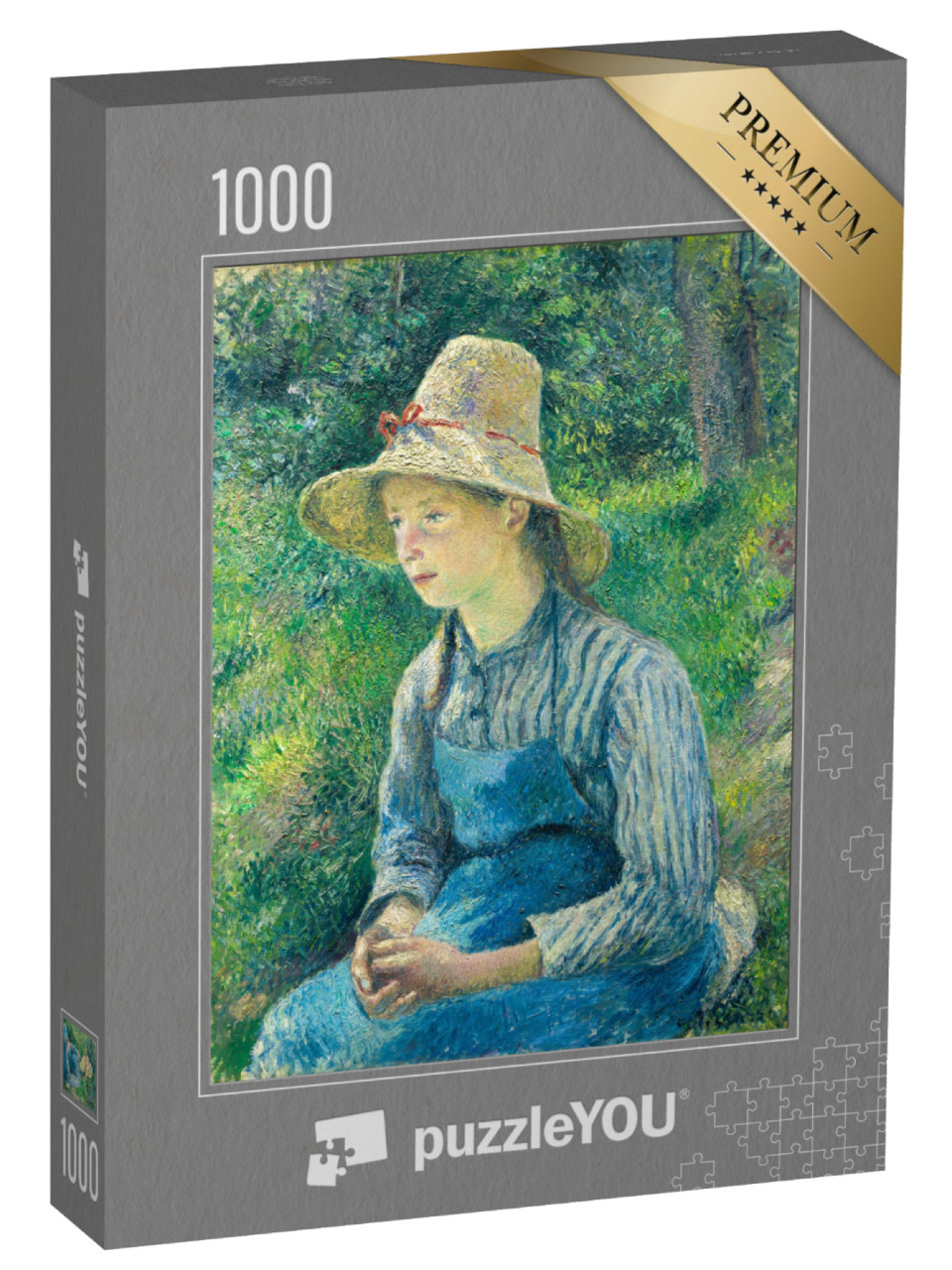 puzzle 1000 dílků „Camille Pissarro - Rolnice se slaměným kloboukem“