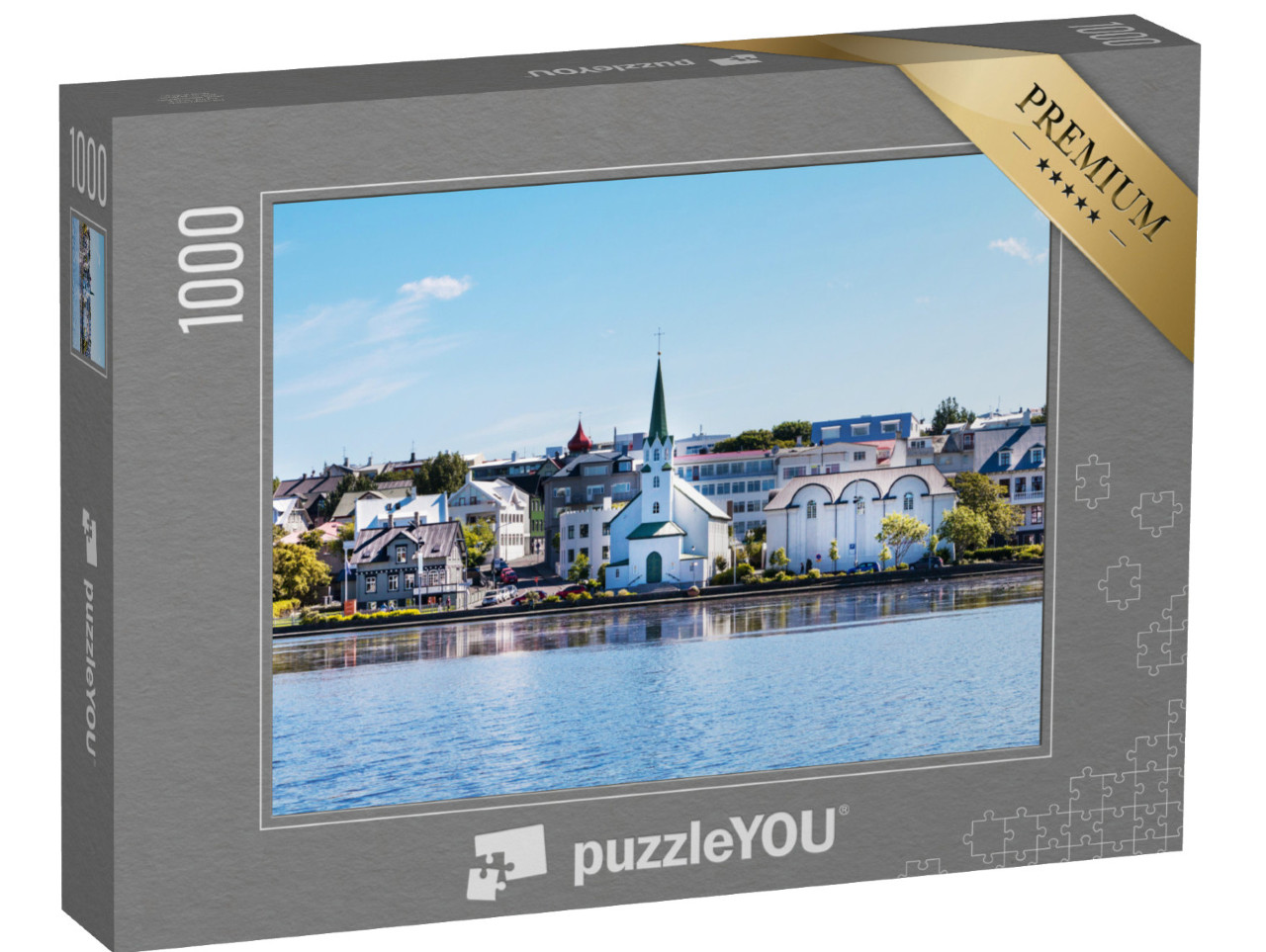 puzzle 1000 dílků „Nábřeží v centru města Rejkavik“