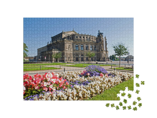 puzzle 1000 dílků „Slavná Semperova opera v Drážďanech, Německo“