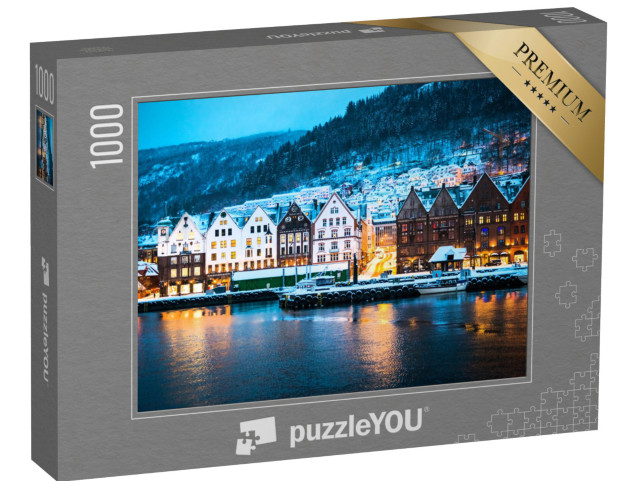 puzzle 1000 dílků „Malebná čtvrť Brygge v norském městě Bergen“