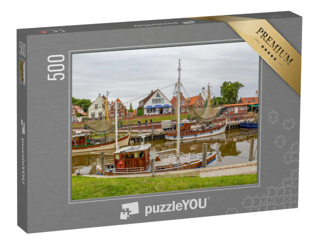 puzzle 500 dílků „Idylická přístavní scenérie v Greetsielu, Východní Frísko, Německo“